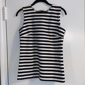 Michael Kors Black and White Striped Top Size S